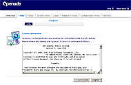 OpenX：GNU GPL ライセンス 規約確認画面